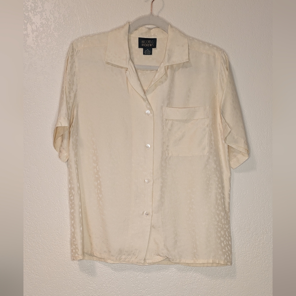 Vintage Alcott & Andrews 100% Silk Button-Up Shirt